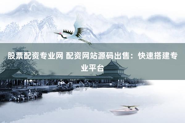 股票配资专业网 配资网站源码出售:快速搭建专业平台