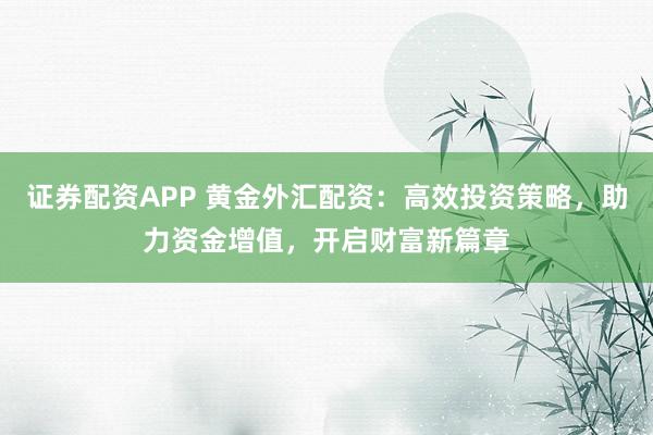 证券配资APP 黄金外汇配资：高效投资策略，助力资金增值，开启财富新篇章