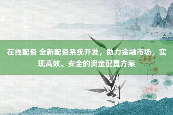 在线配资 全新配资系统开发,助力金融市场,实现高效、安全的资金配置方案