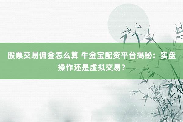 股票交易佣金怎么算 牛金宝配资平台揭秘：实盘操作还是虚拟交易？