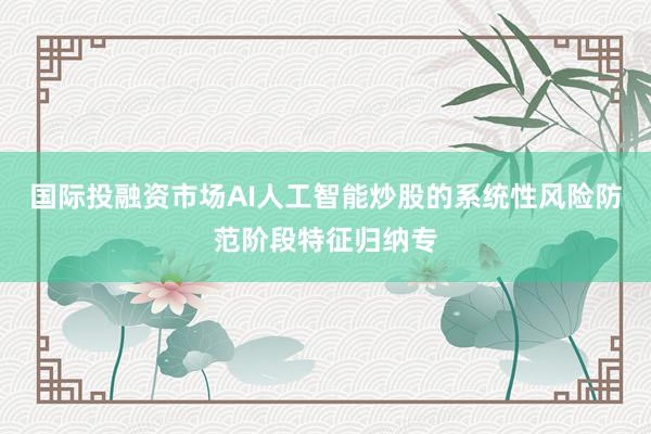 国际投融资市场AI人工智能炒股的系统性风险防范阶段特征归纳专