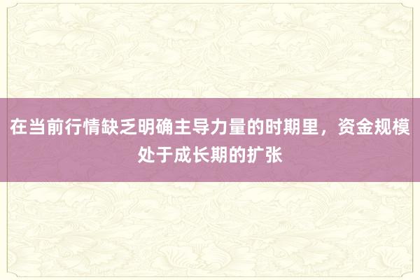 在当前行情缺乏明确主导力量的时期里，资金规模处于成长期的扩张