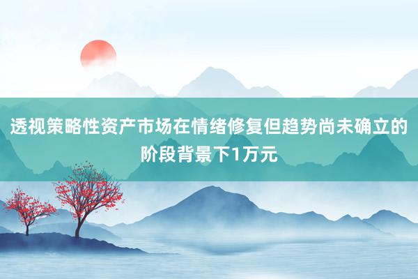 透视策略性资产市场在情绪修复但趋势尚未确立的阶段背景下1万元