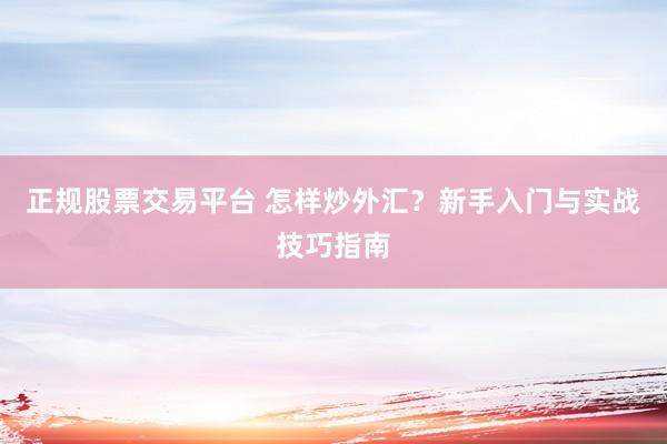正规股票交易平台 怎样炒外汇？新手入门与实战技巧指南