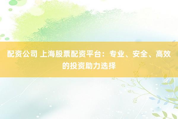 配资公司 上海股票配资平台:专业、安全、高效的投资助力选择