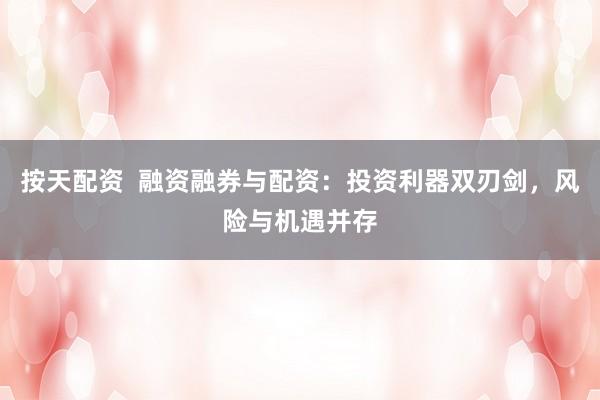 按天配资  融资融券与配资：投资利器双刃剑，风险与机遇并存